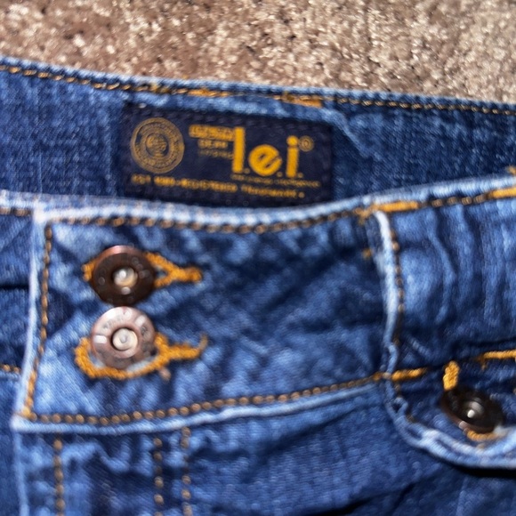 LEI mini denim Y2K low rise Skirt size 0 100% cotton - Picture 2 of 4